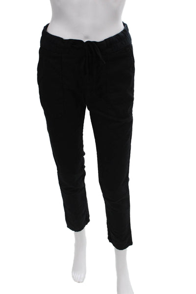 Standard James Perse Women Jogger Pants Black Cotton Drawstring Size 1