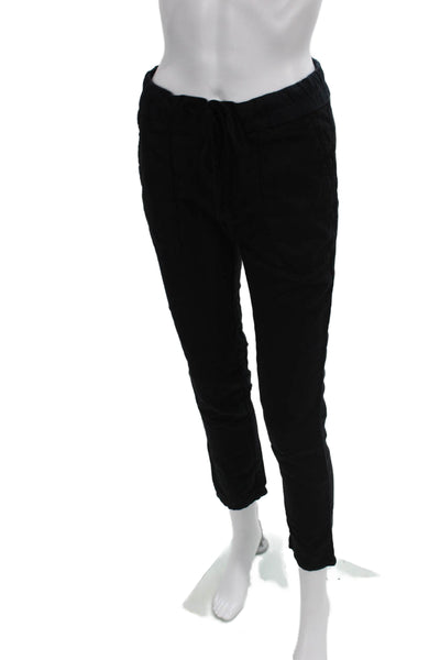 Standard James Perse Women Jogger Pants Black Cotton Drawstring Size 1