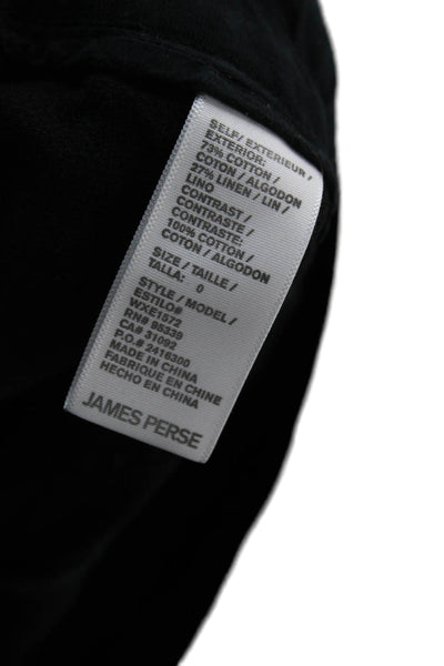 Standard James Perse Women Jogger Pants Black Cotton Drawstring Size 1