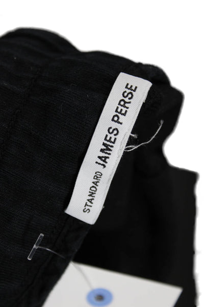 Standard James Perse Women Jogger Pants Black Cotton Drawstring Size 1