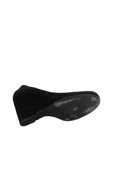 Kate Spade New York Womens Wedge Heel Round Toe Suede Pumps Black Size 7.5