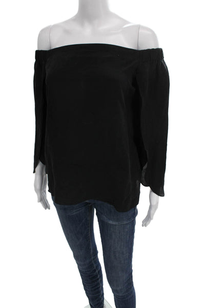 Bailey 44 Women Silk Off the Shoulder 3/4 Sleeve Basic Blouse Black Size S