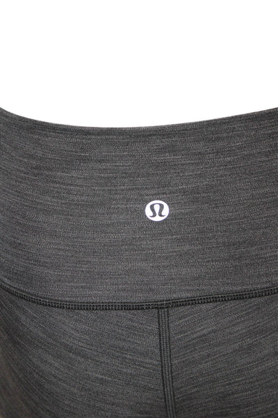 Lululemon Women Ankle Leggings Gray Flecked Nylon Pull On Size 2