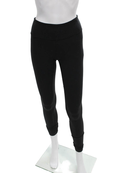 Lululemon Women Ankle Leggings Black Nylon Pull On Size 2