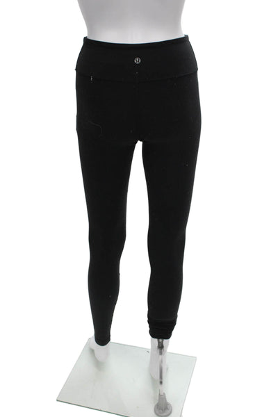 Lululemon Women Ankle Leggings Black Nylon Pull On Size 2