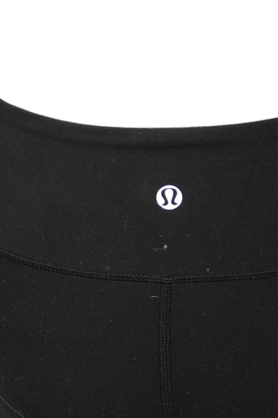 Lululemon Women Ankle Leggings Black Nylon Pull On Size 2