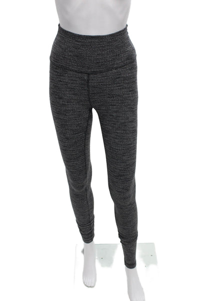 Lululemon Womens Ankle Leggings Gray Flecked Nylon Pull On Size 4