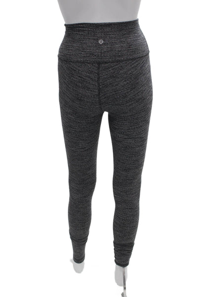Lululemon Womens Ankle Leggings Gray Flecked Nylon Pull On Size 4