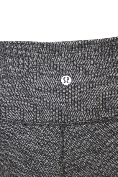 Lululemon Womens Ankle Leggings Gray Flecked Nylon Pull On Size 4