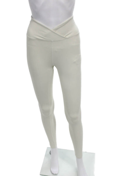 Year Of Ours Women Sleeveless V-Neck Striped Nylon Blend Pants Ivory Size S
