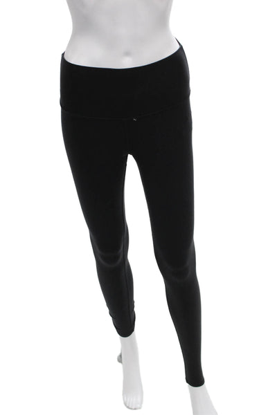 Alo Womens Ankle Leggings Black Nylon Pull On Size S