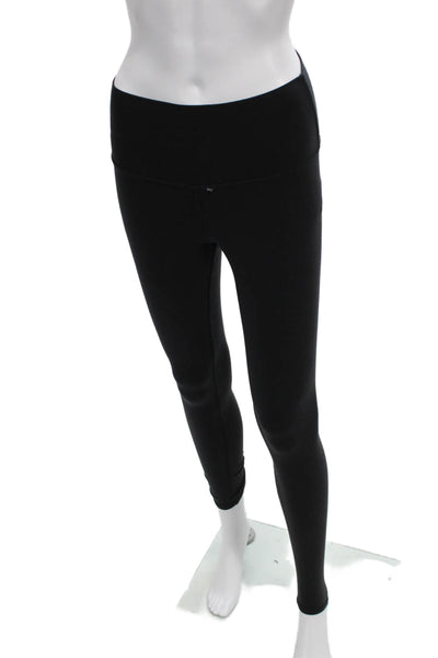 Alo Womens Ankle Leggings Black Nylon Pull On Size S
