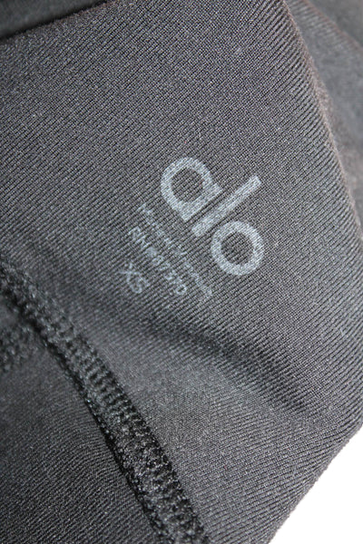 Alo Womens Ankle Leggings Black Nylon Pull On Size S