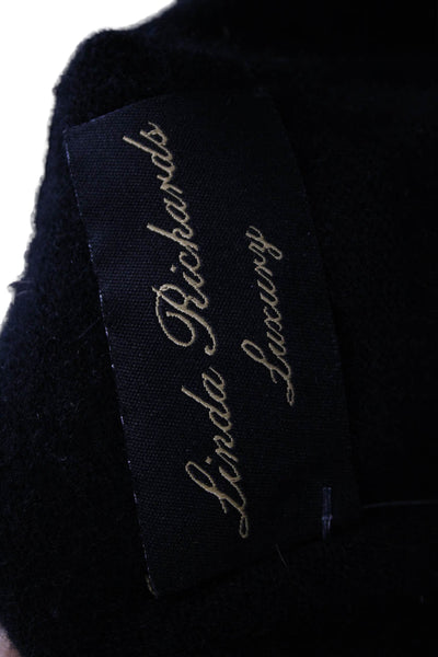 Linda Richards Womens Cardigan Vest Black Knit Sleeveless Open Neck Size S
