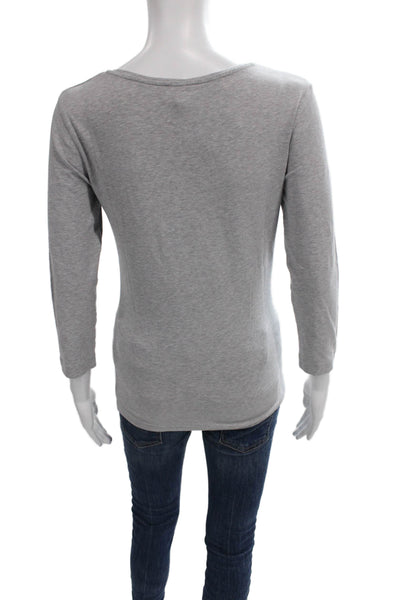Escada Sport Women Basic T-Shirt Gray Long Sleeve Round Neck Size S