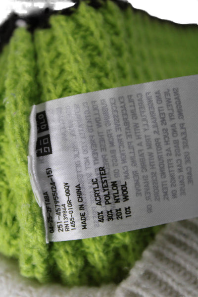 Marni Womens Green Striped V-Neck Acrylic Sleeveless Vest Size XS