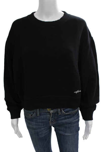 Rag & Bone Women Pullover Sweatshirt Black Cotton Blend Crew Neck Size M