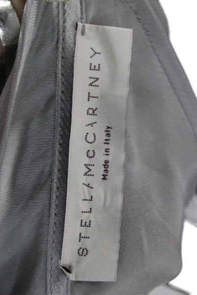 Stella McCartney Women One Shoulder Cupro Tunic Blouse Gray Pullover Size 40