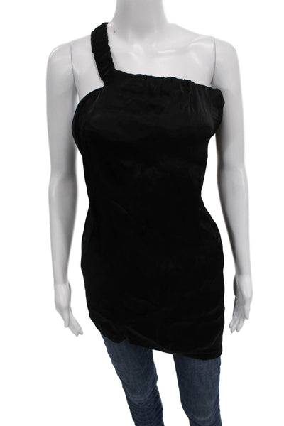 Stella McCartney Womens One Shoulder Tunic Black Cupro Sleeveless Size 38