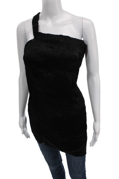 Stella McCartney Womens One Shoulder Tunic Black Cupro Sleeveless Size 38