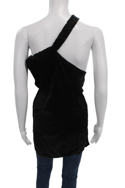 Stella McCartney Womens One Shoulder Tunic Black Cupro Sleeveless Size 38