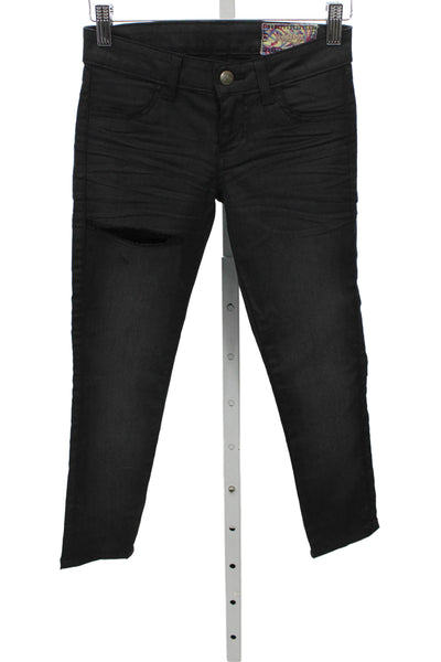 Siwy Womens Skinny Black Jeans Low Rise Cotton Blend Size 23