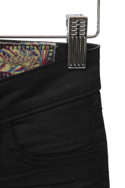 Siwy Womens Skinny Black Jeans Low Rise Cotton Blend Size 23