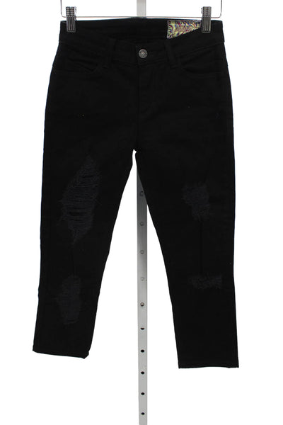 Siwy Women Skinny Black Jeans Cotton Mid Rise Size 23