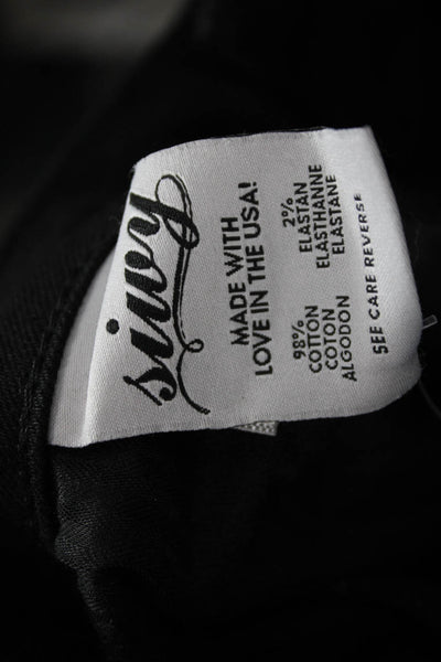 Siwy Women Skinny Black Jeans Cotton Mid Rise Size 23