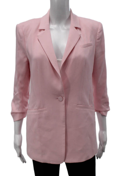Cinq A Sept Women Pink Basic Jacket 3/4 Sleeve Button Size 2