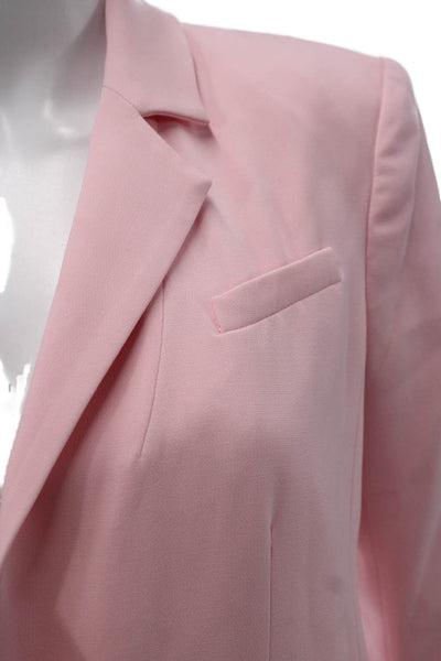 Cinq A Sept Women Pink Basic Jacket 3/4 Sleeve Button Size 2