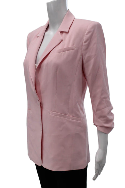 Cinq A Sept Women Pink Basic Jacket 3/4 Sleeve Button Size 2