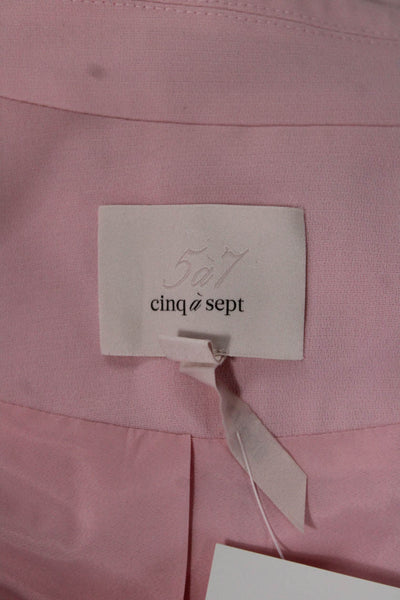Cinq A Sept Women Pink Basic Jacket 3/4 Sleeve Button Size 2