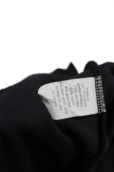 Porto Women Sleeveless V-Neck Tank Dress Blue Cotton Blend Mid-Calf Size 1
