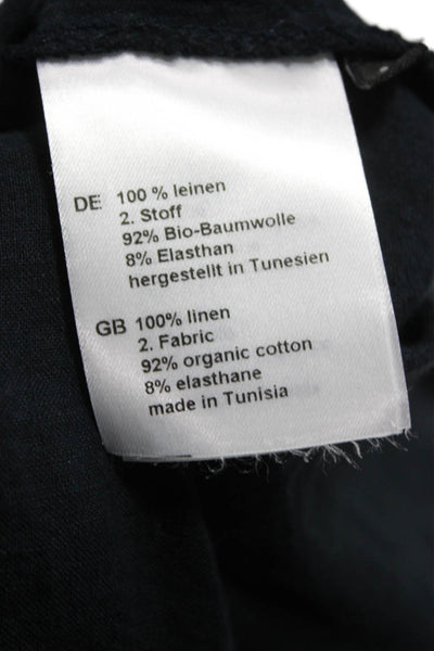 Elemente Clemente Women Blue Linen Shirt Dress Longsleeve Midcalf Size 2