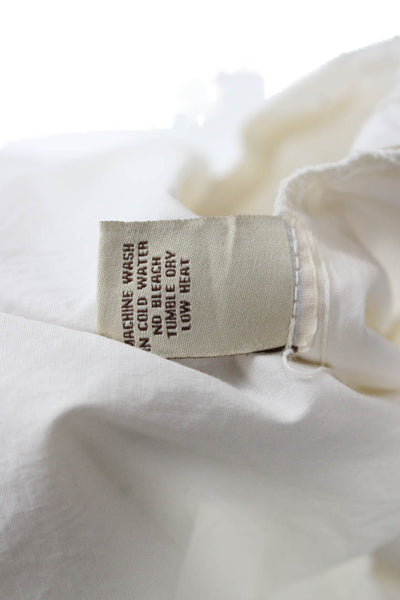 Wearables Womens Shift Dress Beige Cotton V-Neck Short Sleeve Long Size M