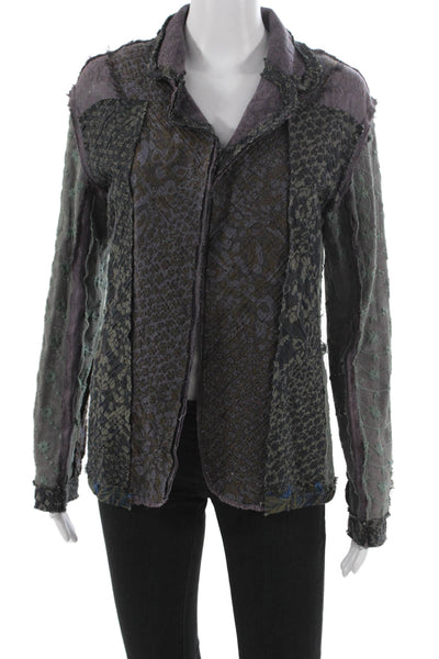 Gregory Parkinson Women Multicolor Animal Print Polyester Blend Jacket Size 4