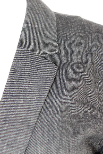 Cartonnier Anthropologie Womens Gray Cotton Button Blazer Long Sleeve Size S