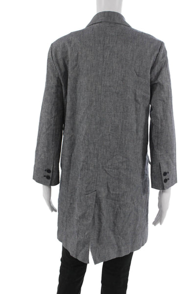 Cartonnier Anthropologie Womens Gray Cotton Button Blazer Long Sleeve Size S