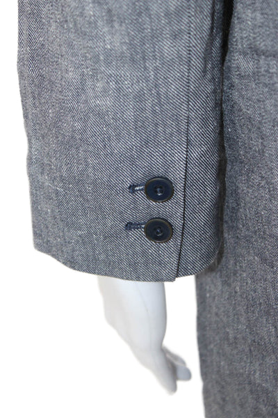 Cartonnier Anthropologie Womens Gray Cotton Button Blazer Long Sleeve Size S