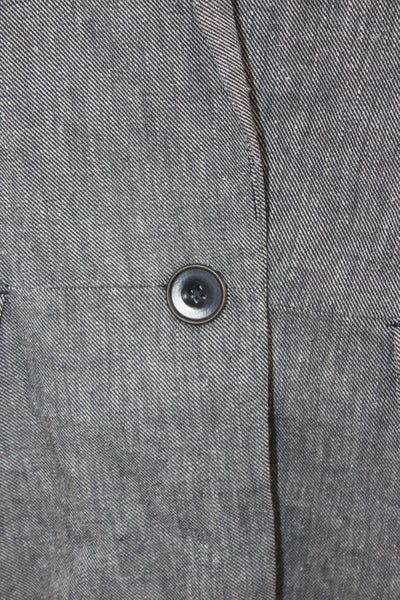 Cartonnier Anthropologie Womens Gray Cotton Button Blazer Long Sleeve Size S