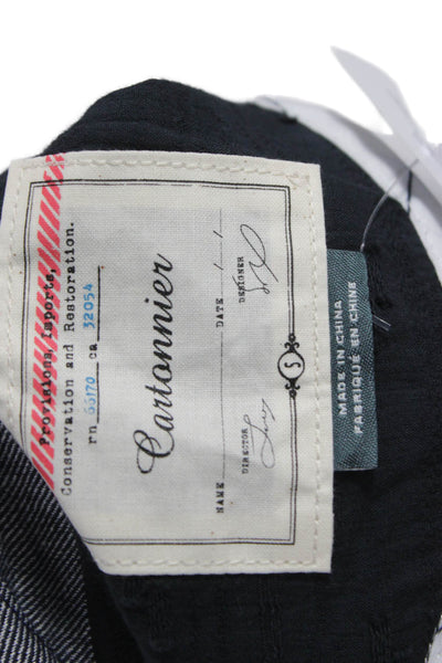Cartonnier Anthropologie Womens Gray Cotton Button Blazer Long Sleeve Size S