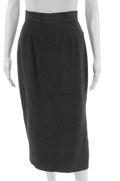Dana Buchman Womens Straight Pencil Silk Button Black Skirt Size 4