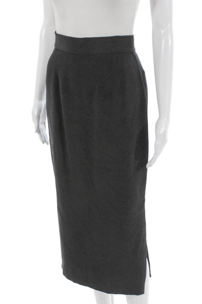 Dana Buchman Womens Straight Pencil Silk Button Black Skirt Size 4