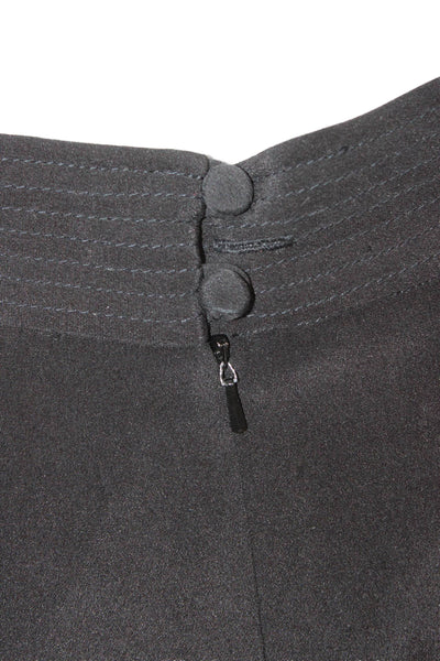 Dana Buchman Womens Straight Pencil Silk Button Black Skirt Size 4