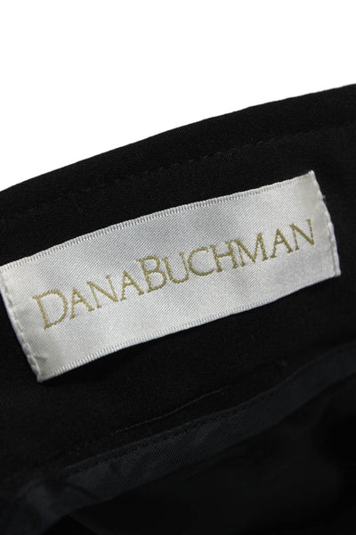 Dana Buchman Womens Straight Pencil Silk Button Black Skirt Size 4