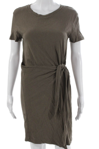 Rails Women T-Shirt Dress Green Cotton Short Sleeve Crew Neck Size XS