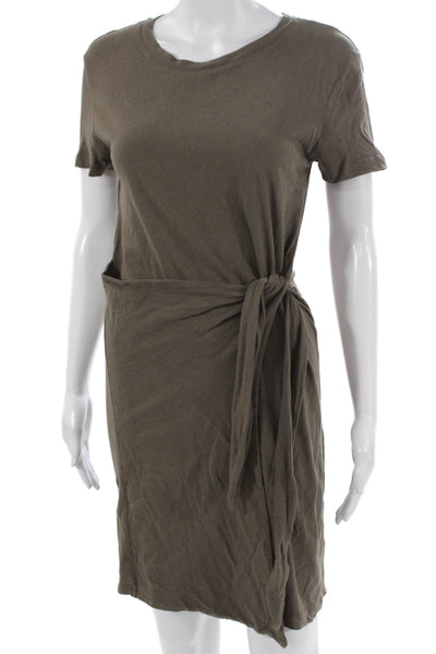 Rails Women T-Shirt Dress Green Cotton Short Sleeve Crew Neck Size XS