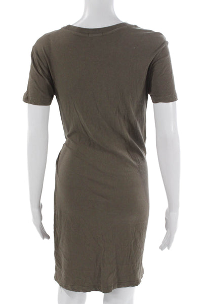 Rails Women T-Shirt Dress Green Cotton Short Sleeve Crew Neck Size XS
