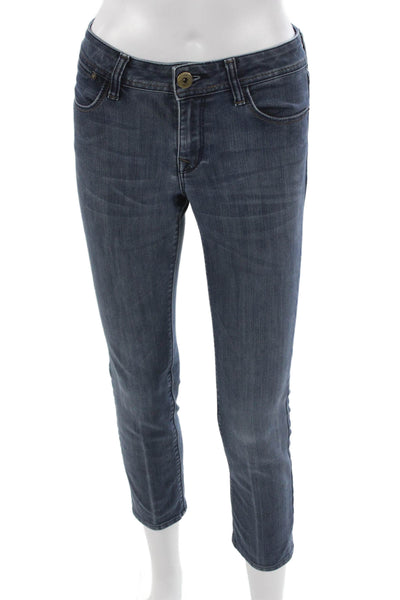 DL 1961 Womens Cropped Jeans Blue Mid Rise Button Cotton Size 26